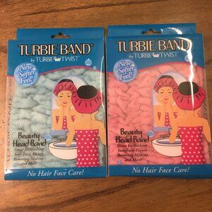NEW LOT of 2 Turbie Bands by Turbie Twist - Pink and Light Blue